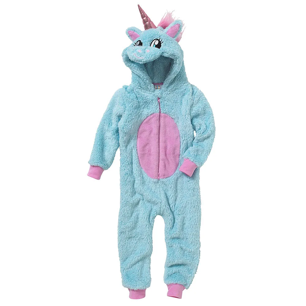 Girls Glitter Unicorn Fleece Onesie