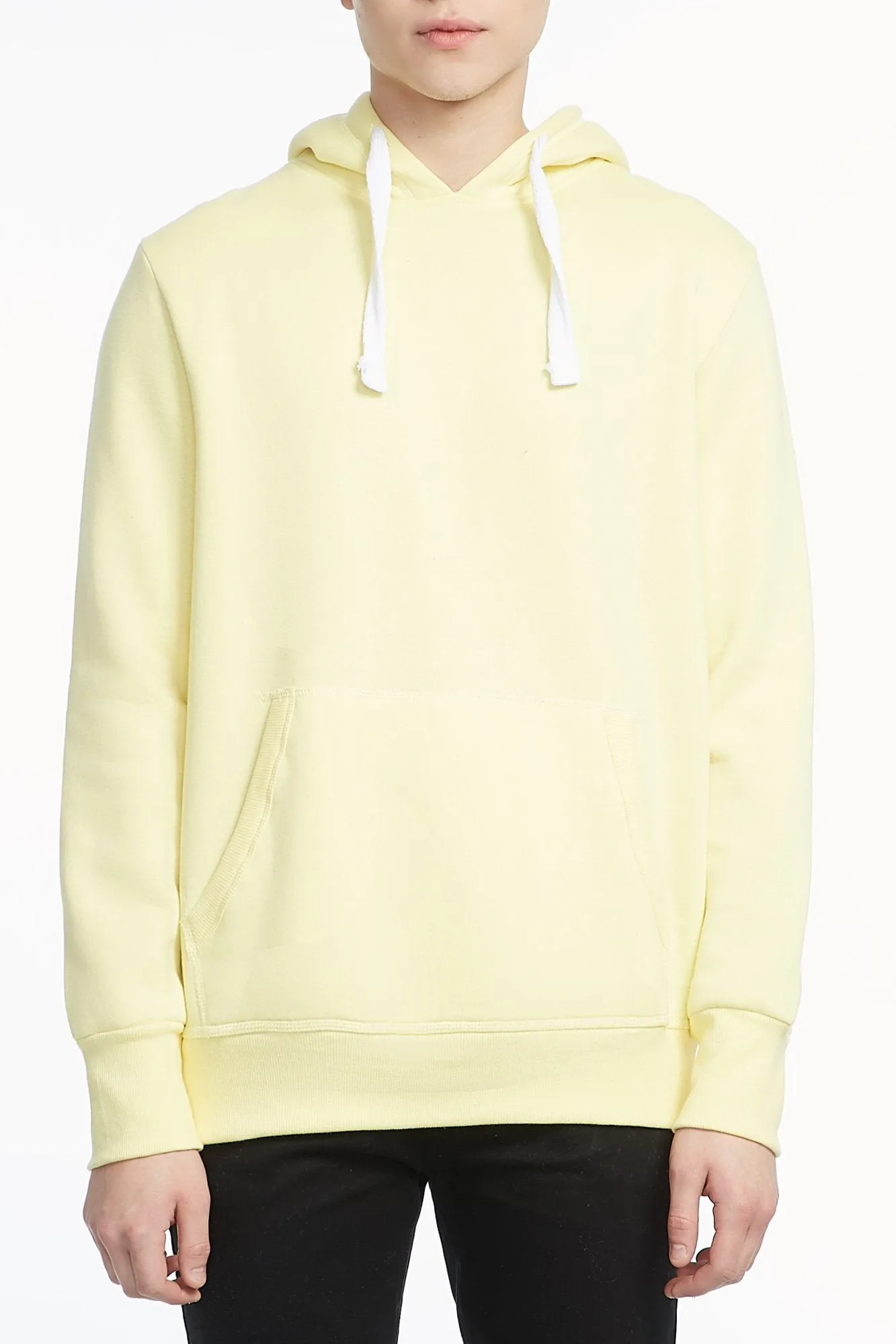 Guys Basic Heathered Fleece Hoodie