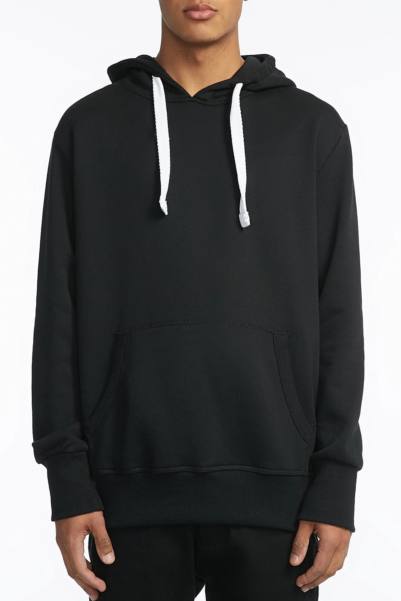 Guys Basic Heathered Fleece Hoodie