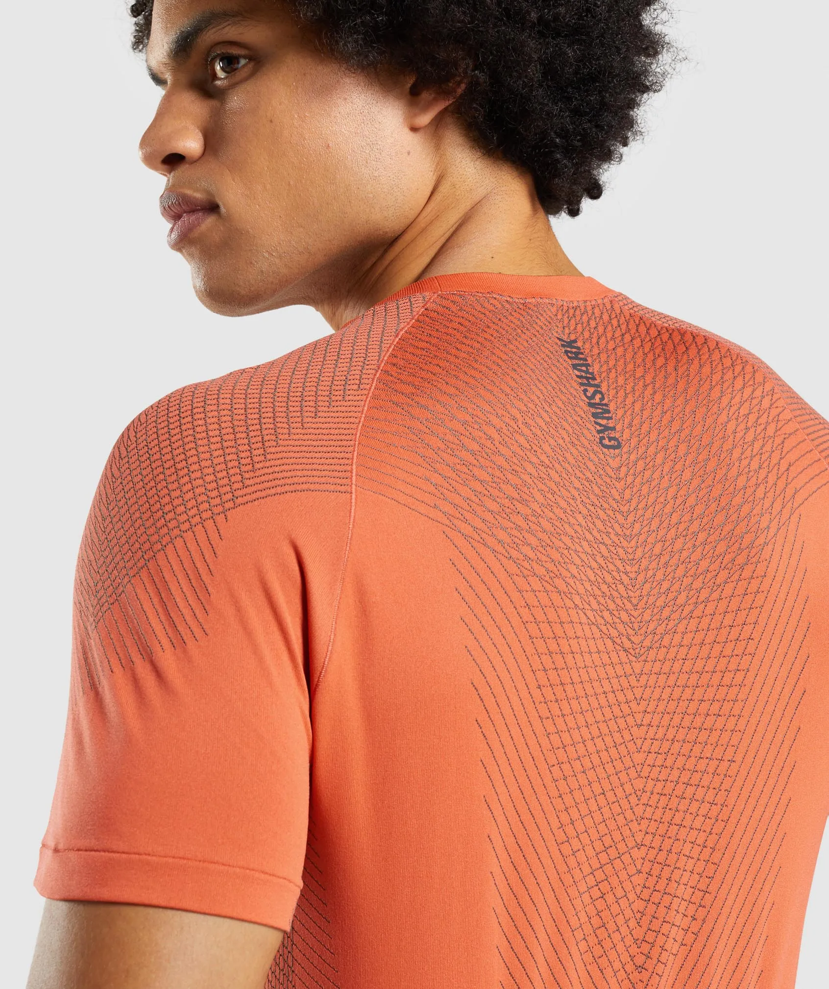 Gymshark Apex Seamless T-Shirt - Papaya Orange/Onyx Grey