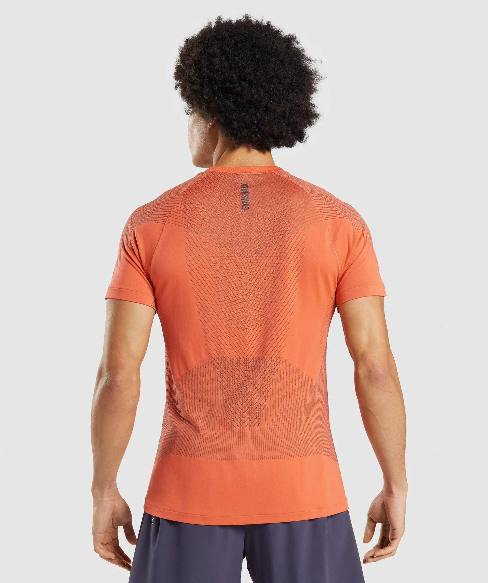 Gymshark Apex Seamless T-Shirt - Papaya Orange/Onyx Grey