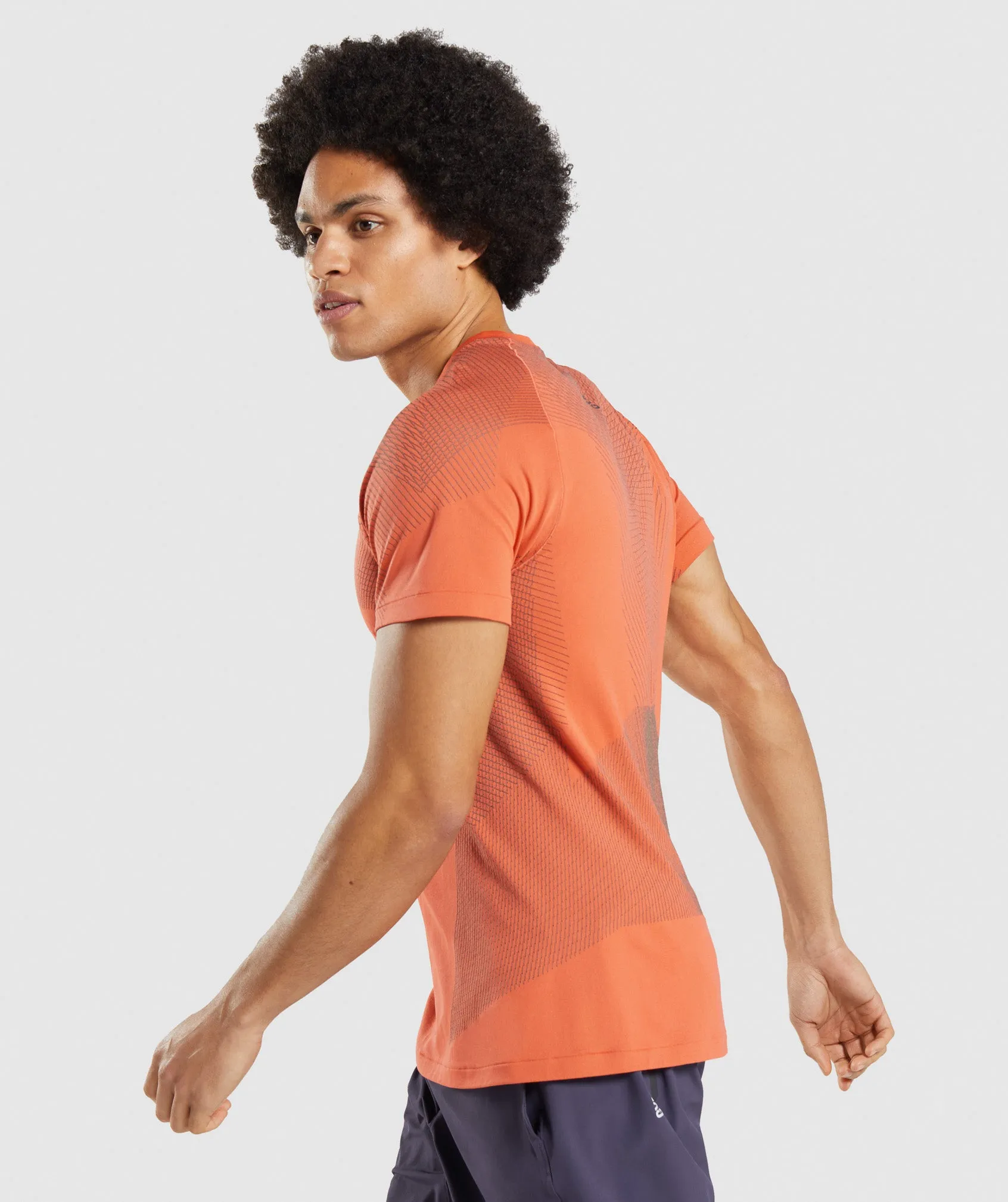 Gymshark Apex Seamless T-Shirt - Papaya Orange/Onyx Grey