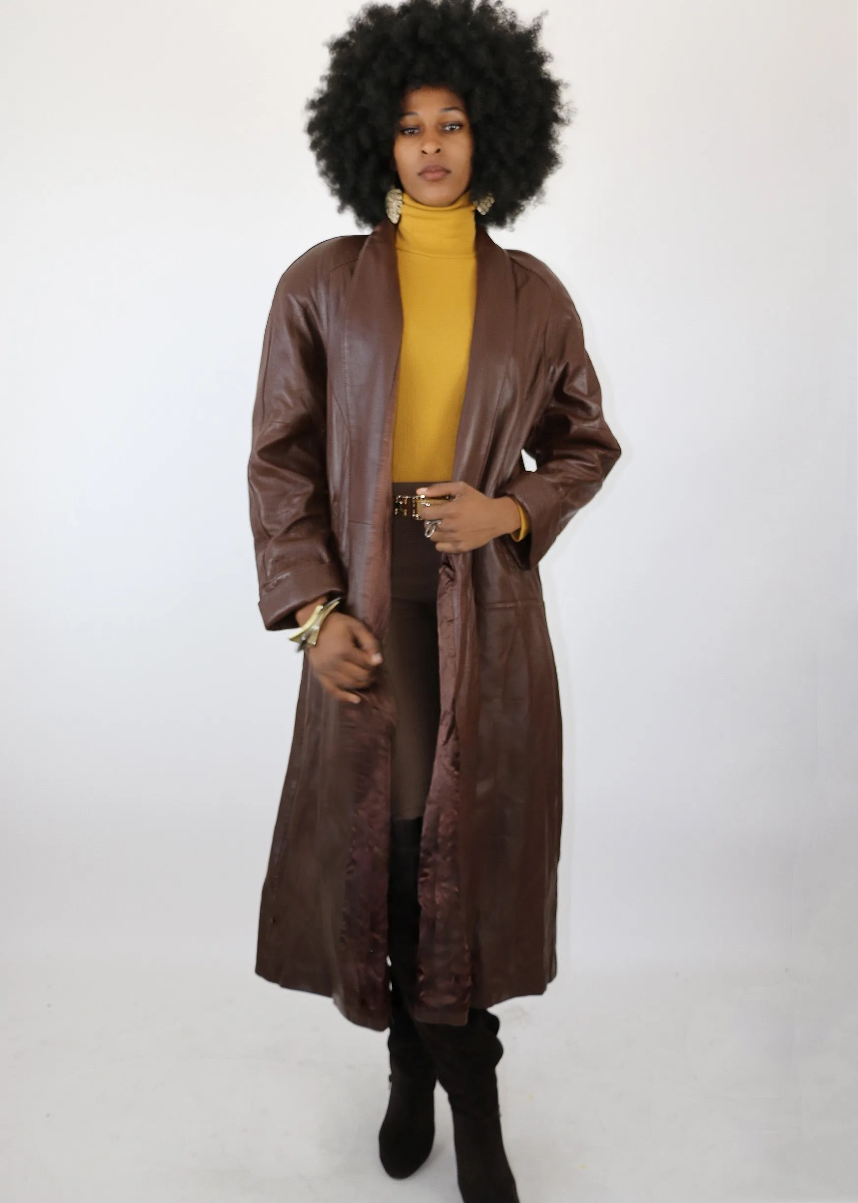 Jacqueline Ferrar 80’s Vintage Leather Trench Jacket