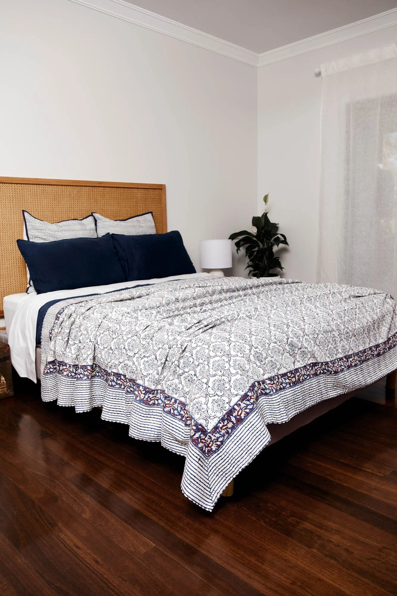 Kantha Quilt Winter Garden