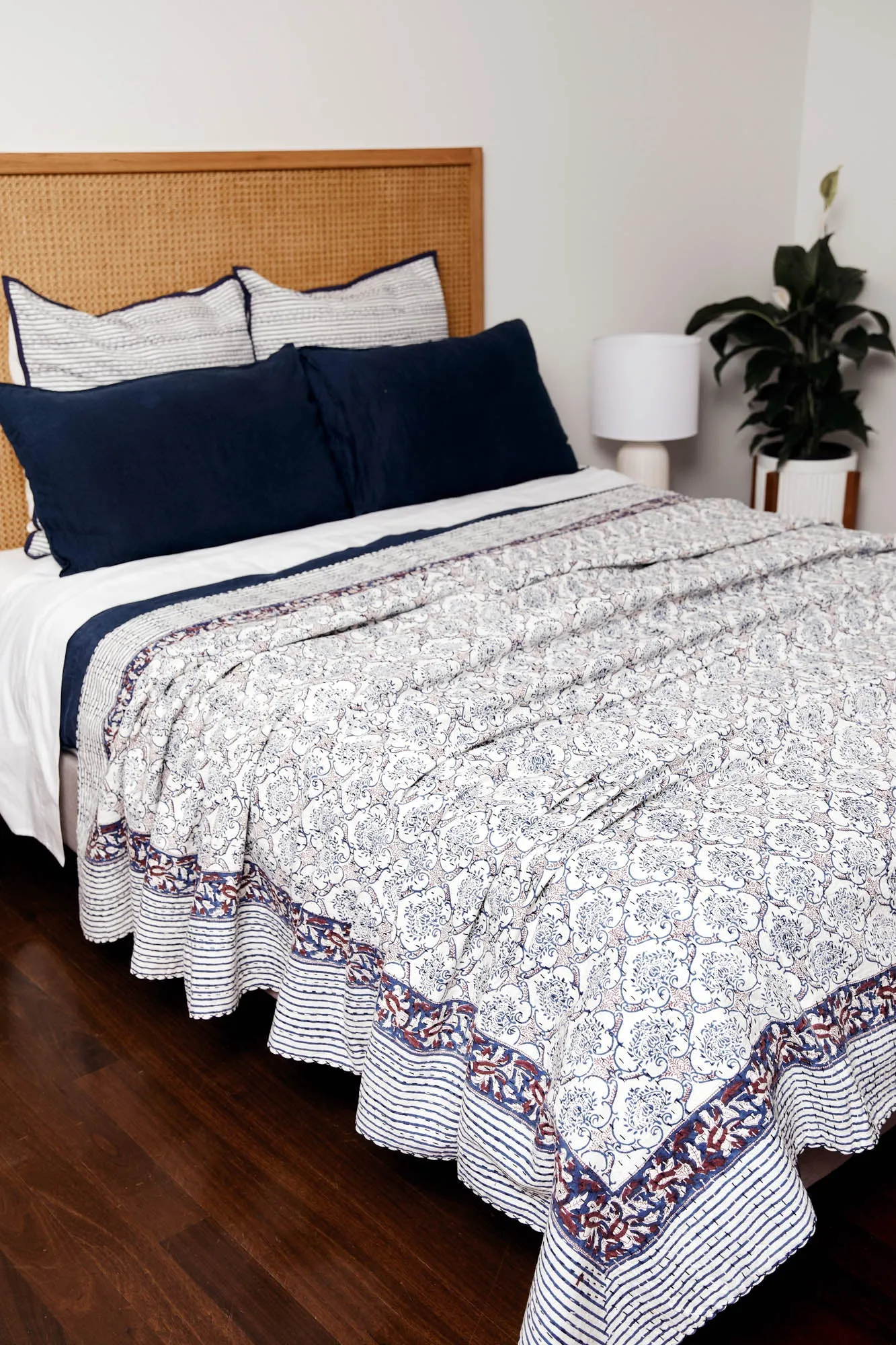 Kantha Quilt Winter Garden