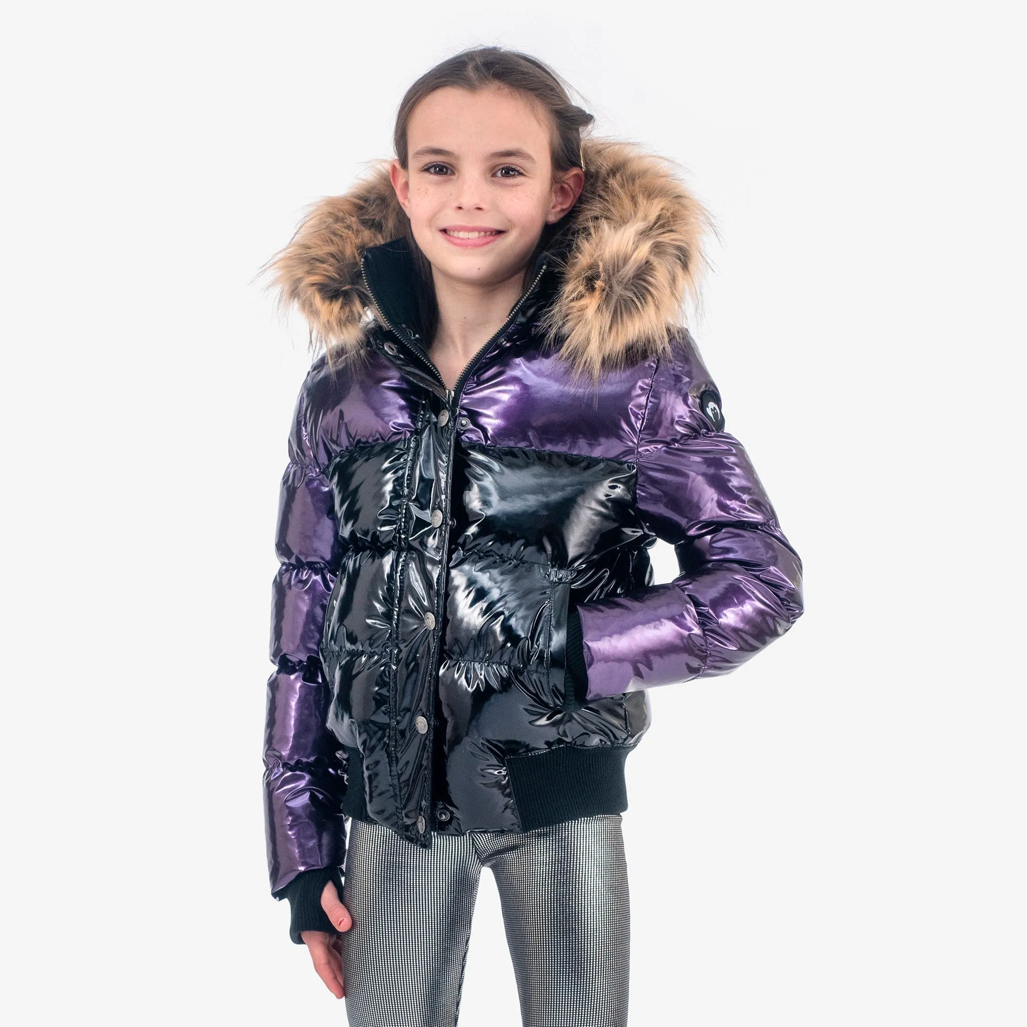 Kyla Puffer Coat | Plum/Black