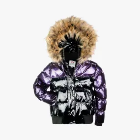 Kyla Puffer Coat | Plum/Black