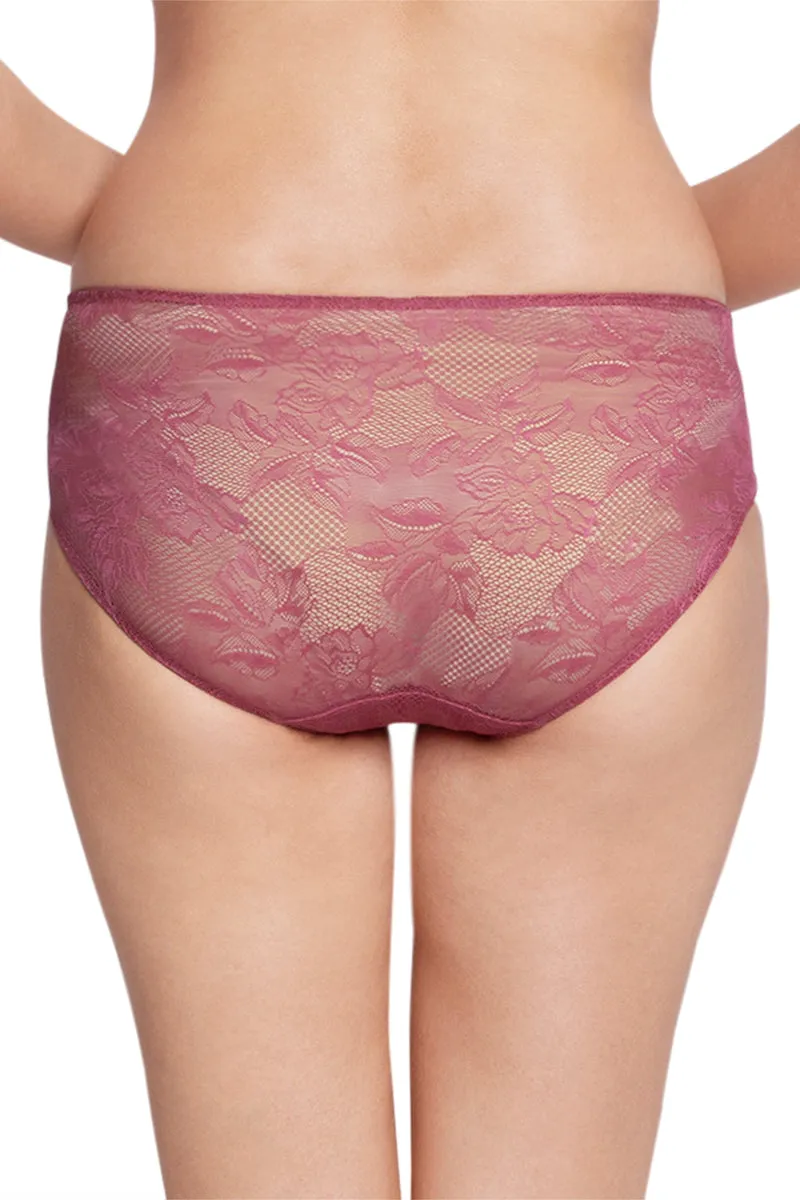 Lace Low Rise Seamed Hipster Panty - Autumn Rose