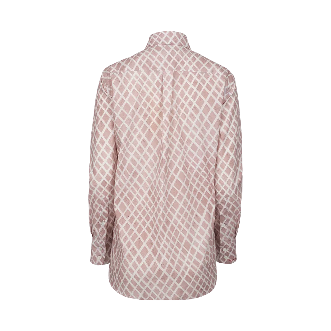 Lattice-Print Button-Down Shirt