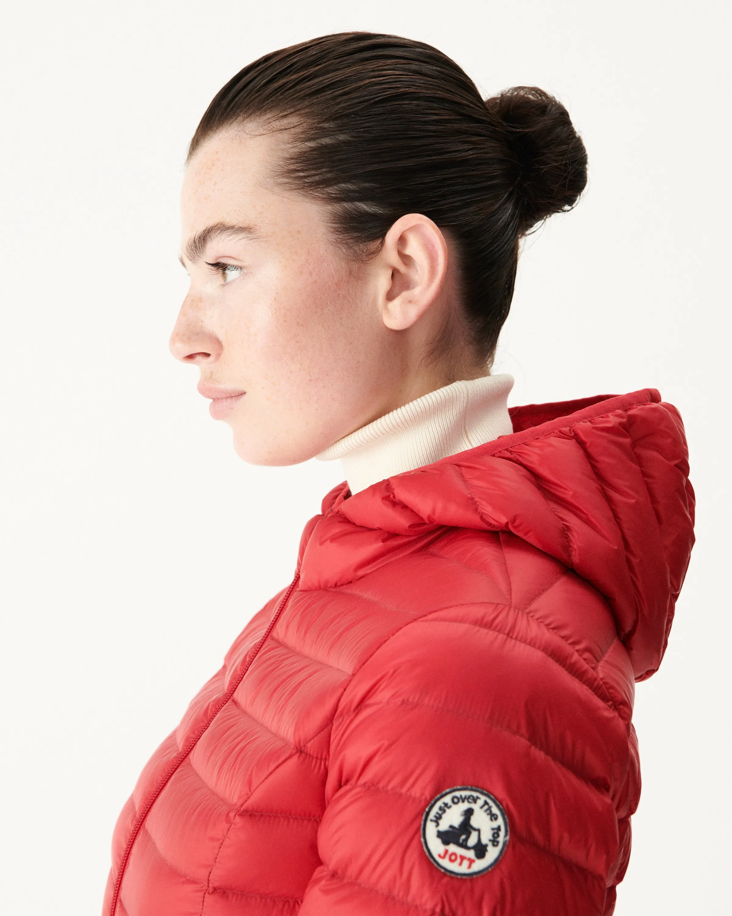 Lightweight hooded down jacket Red Cloe