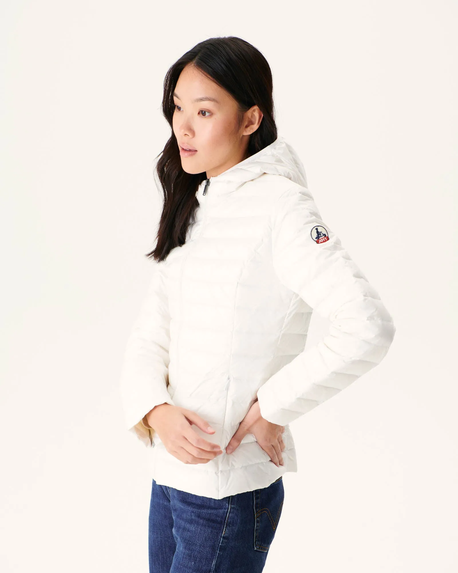 Lightweight hooded down jacket White Cloe