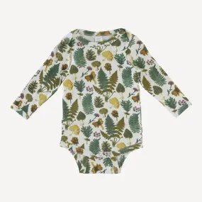 long sleeve lap neck bodysuit | autumn botanical | organic cotton interlock