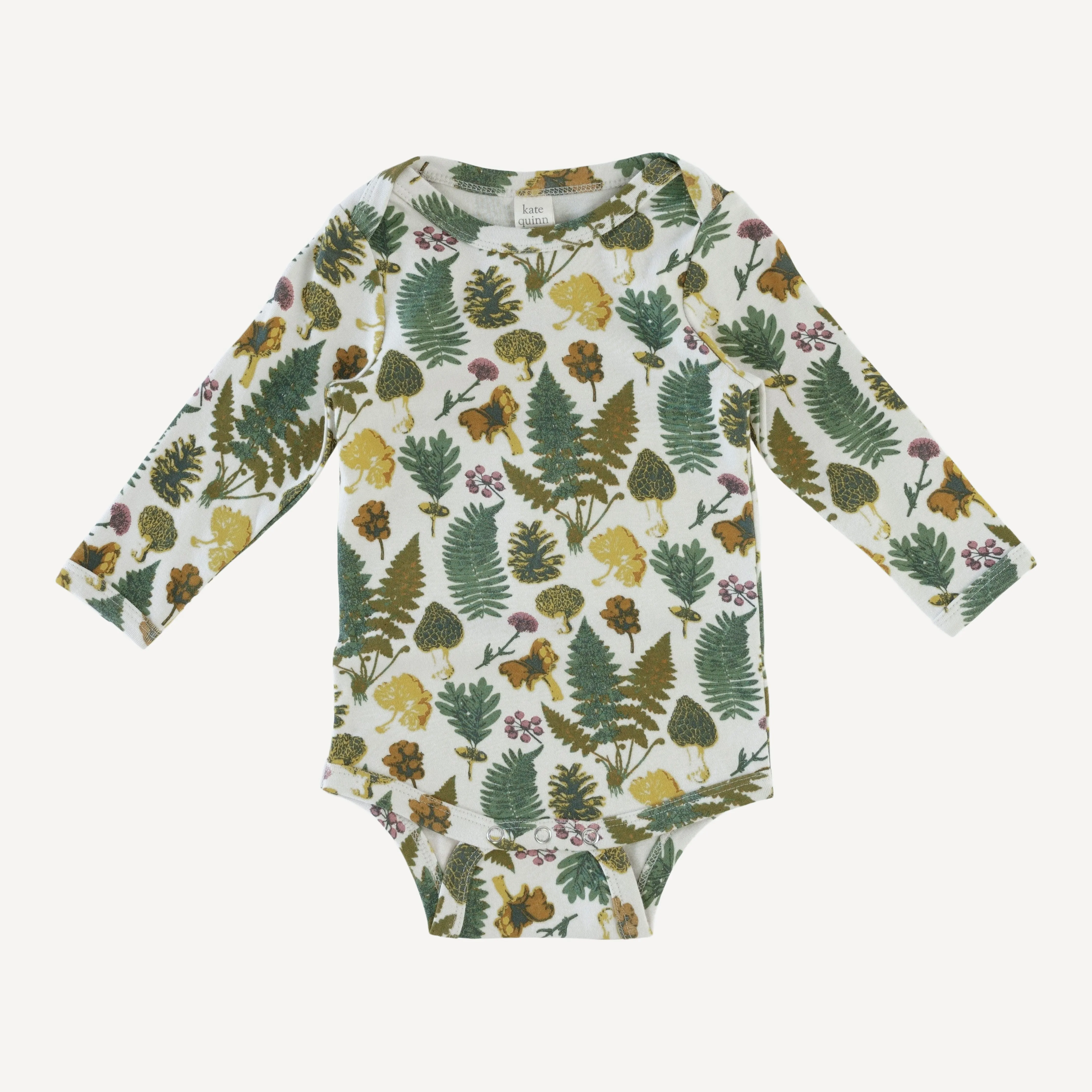 long sleeve lap neck bodysuit | autumn botanical | organic cotton interlock