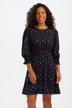 Lorelei Dress - Black with Winter Starburst Pattern