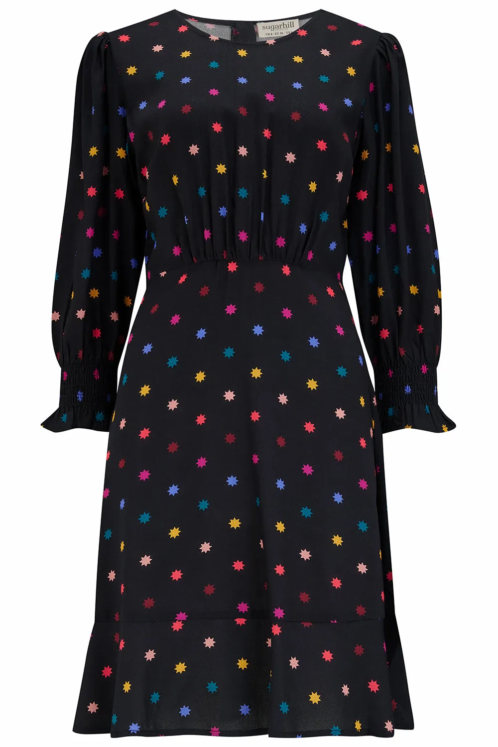 Lorelei Dress - Black with Winter Starburst Pattern