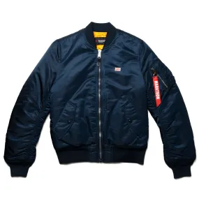 Marathon Bomber Jacket - Navy / White