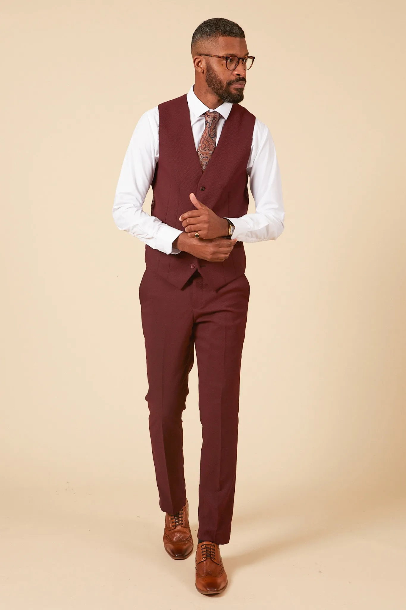 MAX - Wine Three Piece Suit