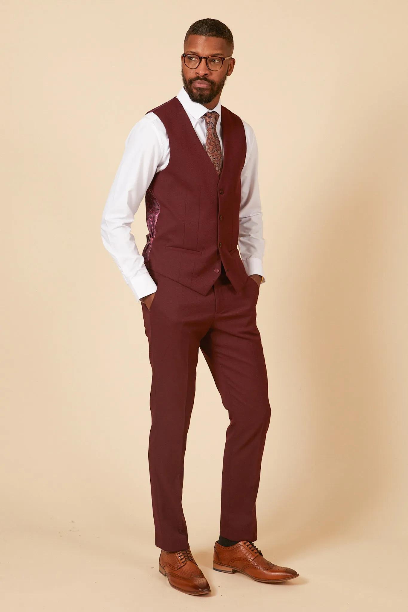 MAX - Wine Three Piece Suit