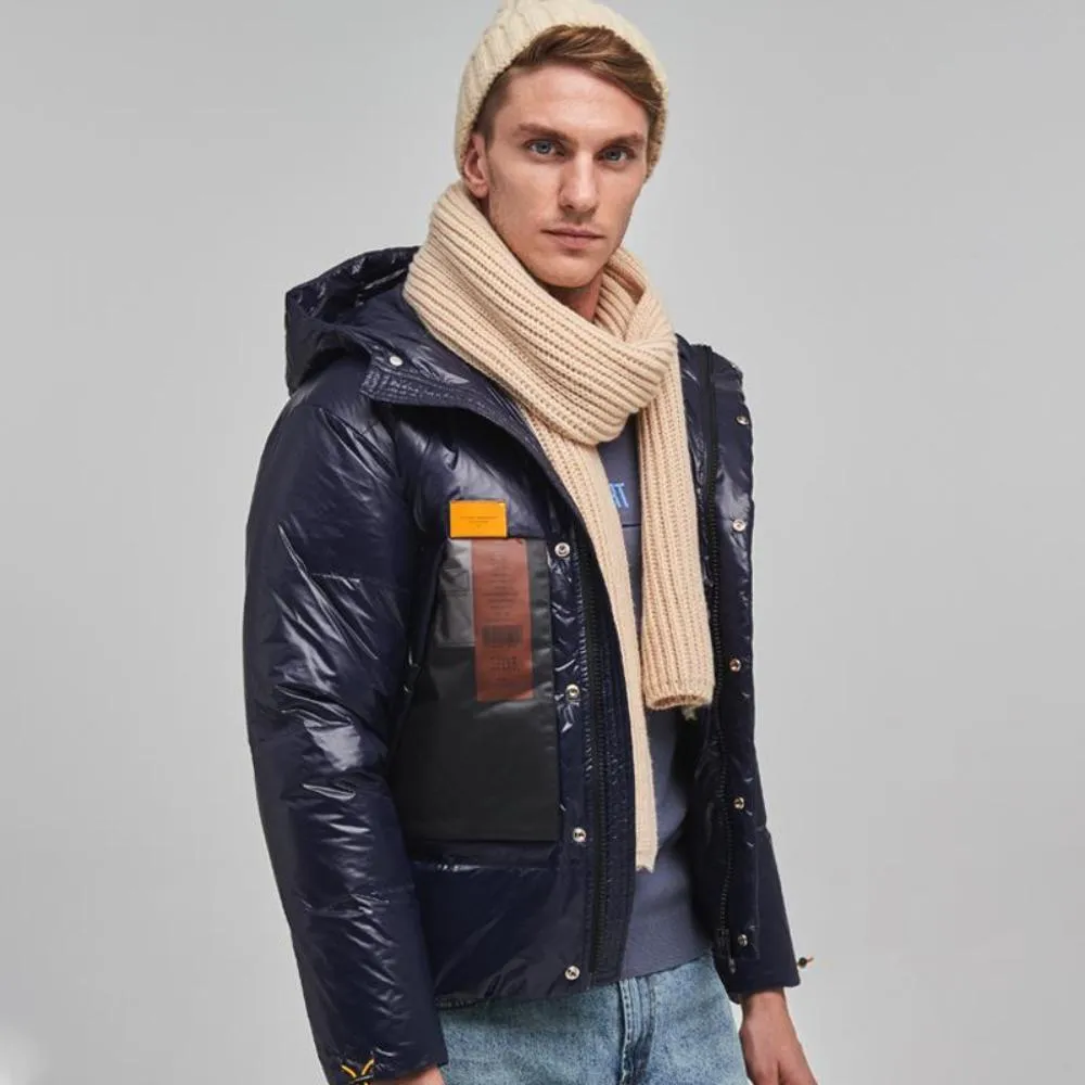 Men's Collision Color Puffer Down Jacket