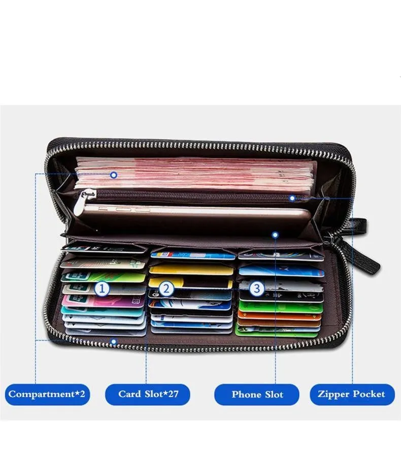 Men's Leather Wallet - Genuine Leather Organizer