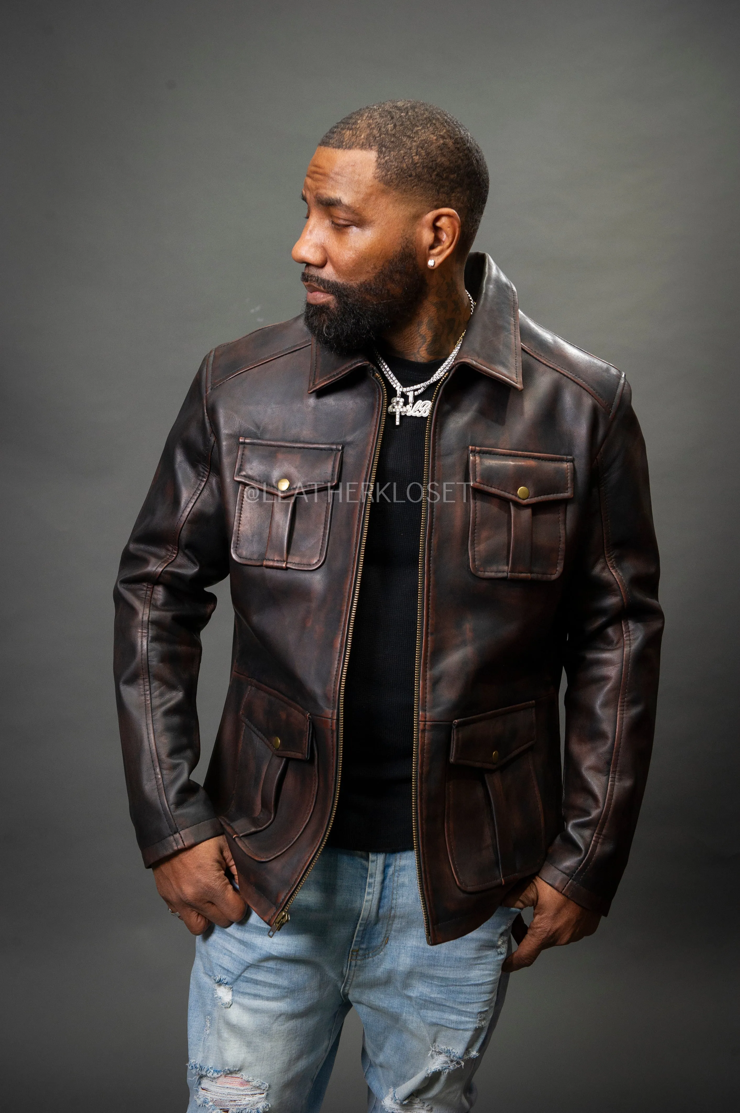 Men's Safari Leather Jacket [Copper]