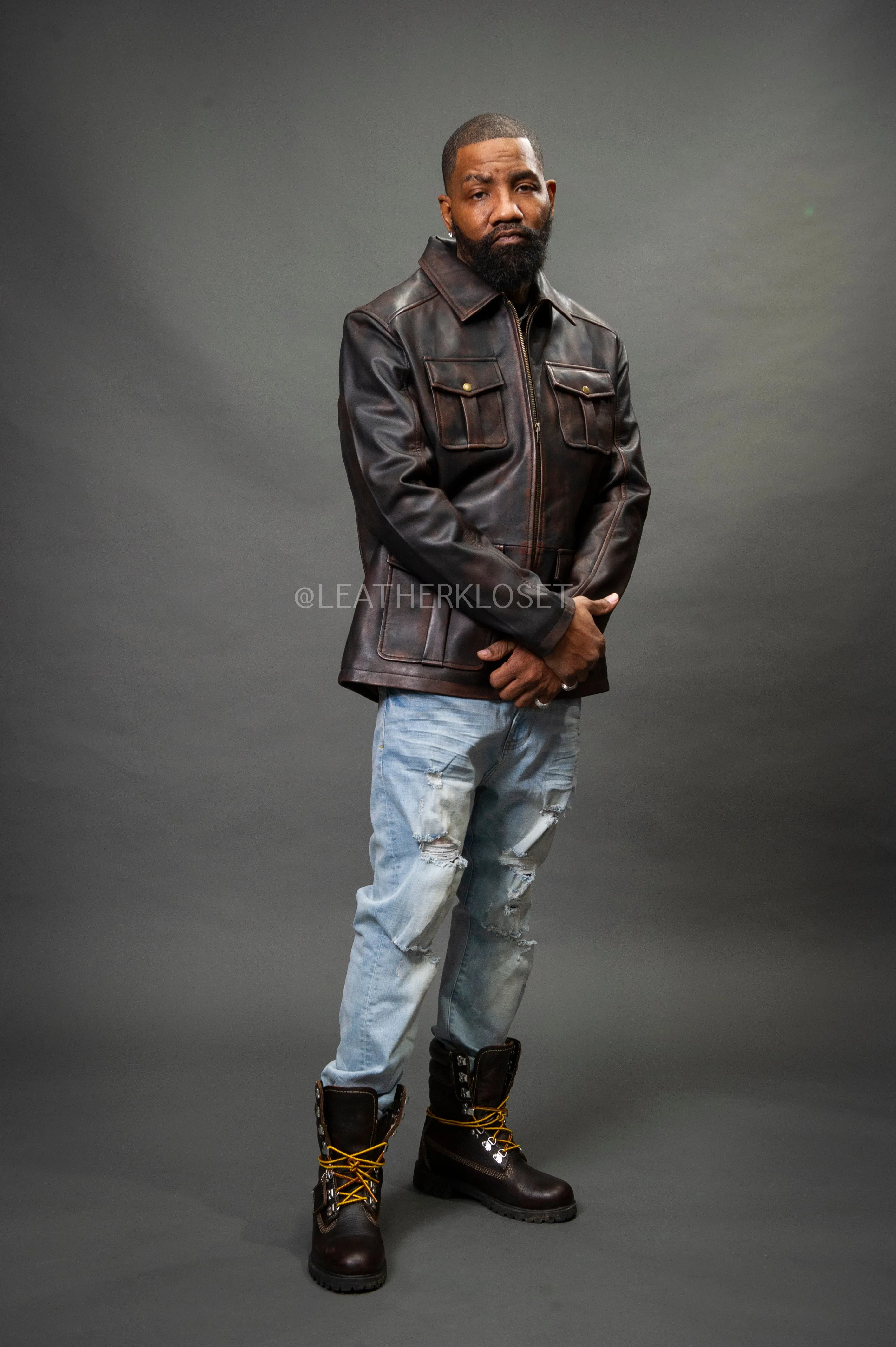 Men's Safari Leather Jacket [Copper]