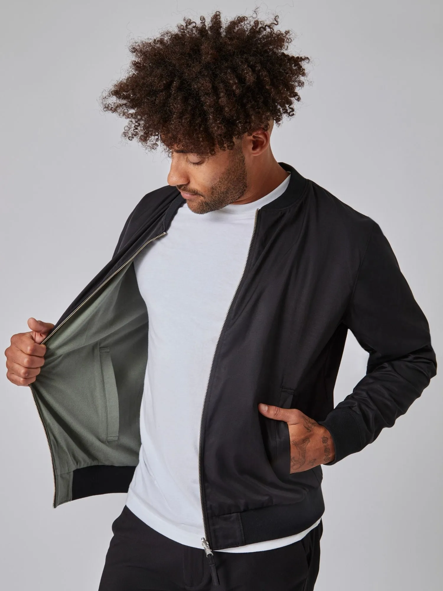 Mercury Green Reversible Bomber Jacket