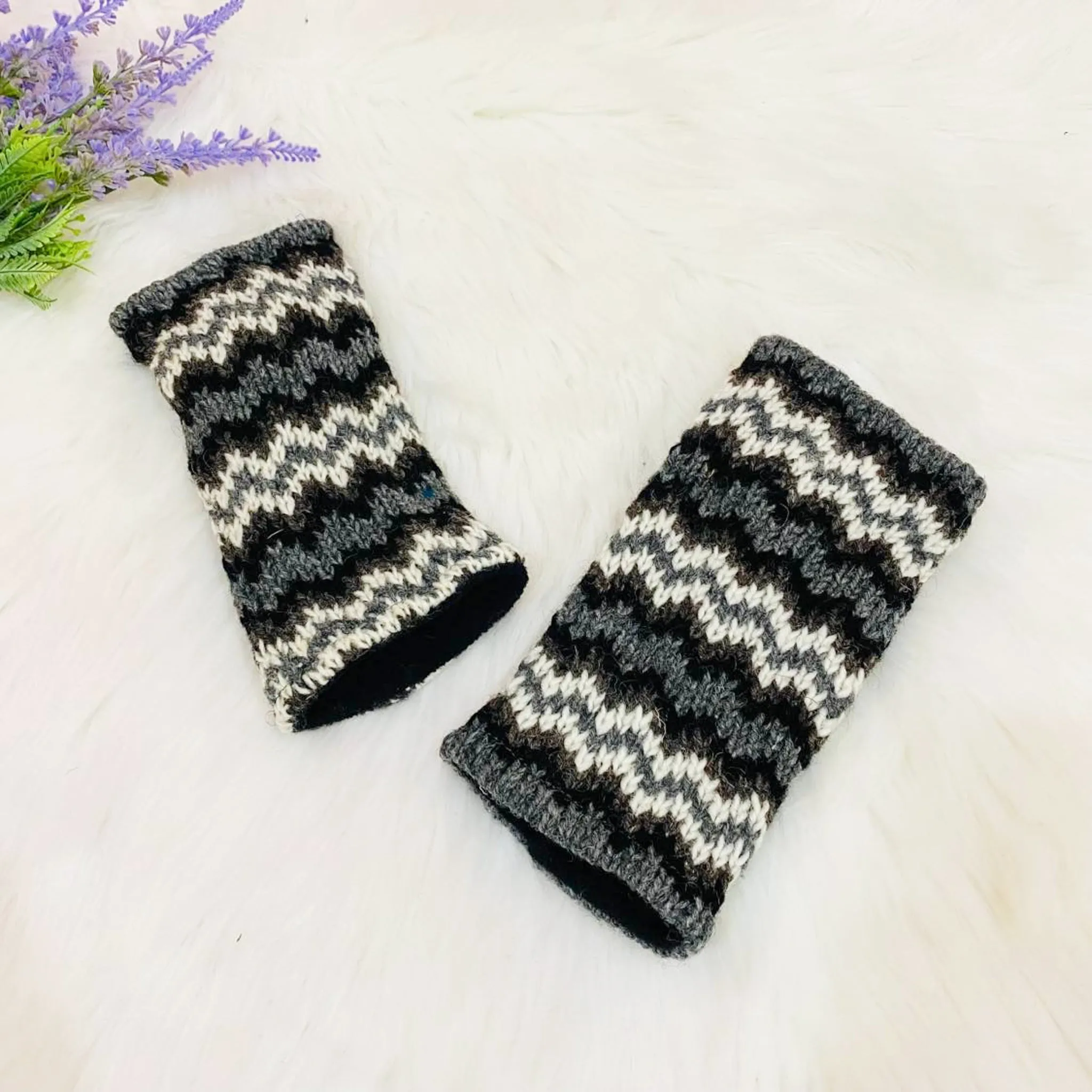 Merino Wool Winter Crochet  Handwarmers