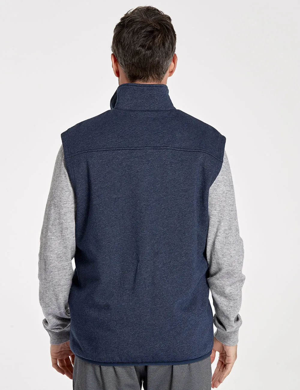 (Open-box) Men's Heated Fleece Vest - Blue (Battery Set Not Included)