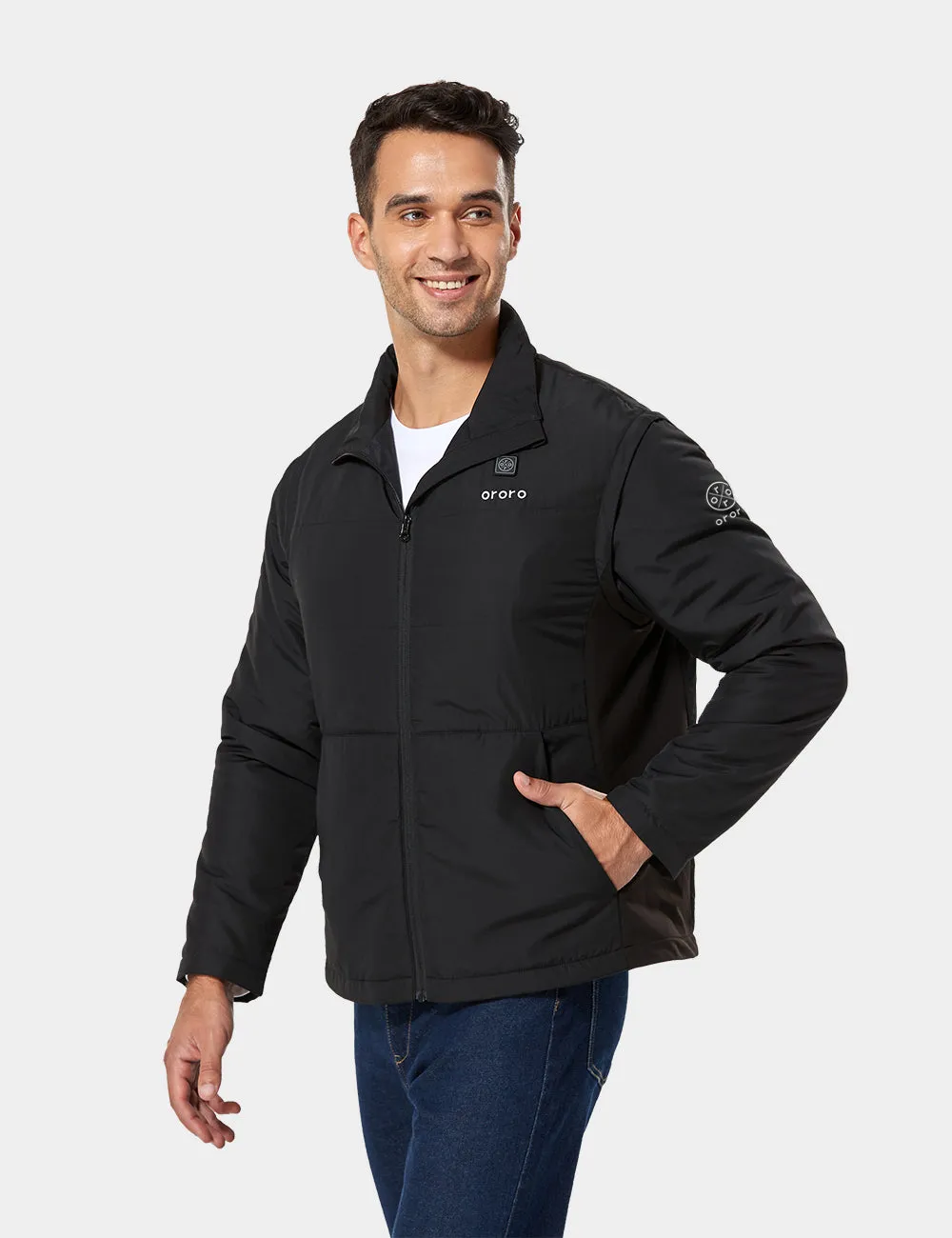 (Open-box) Men's Heated Golf Jacket with Zip-off Sleeves (Battery Set Not Included)