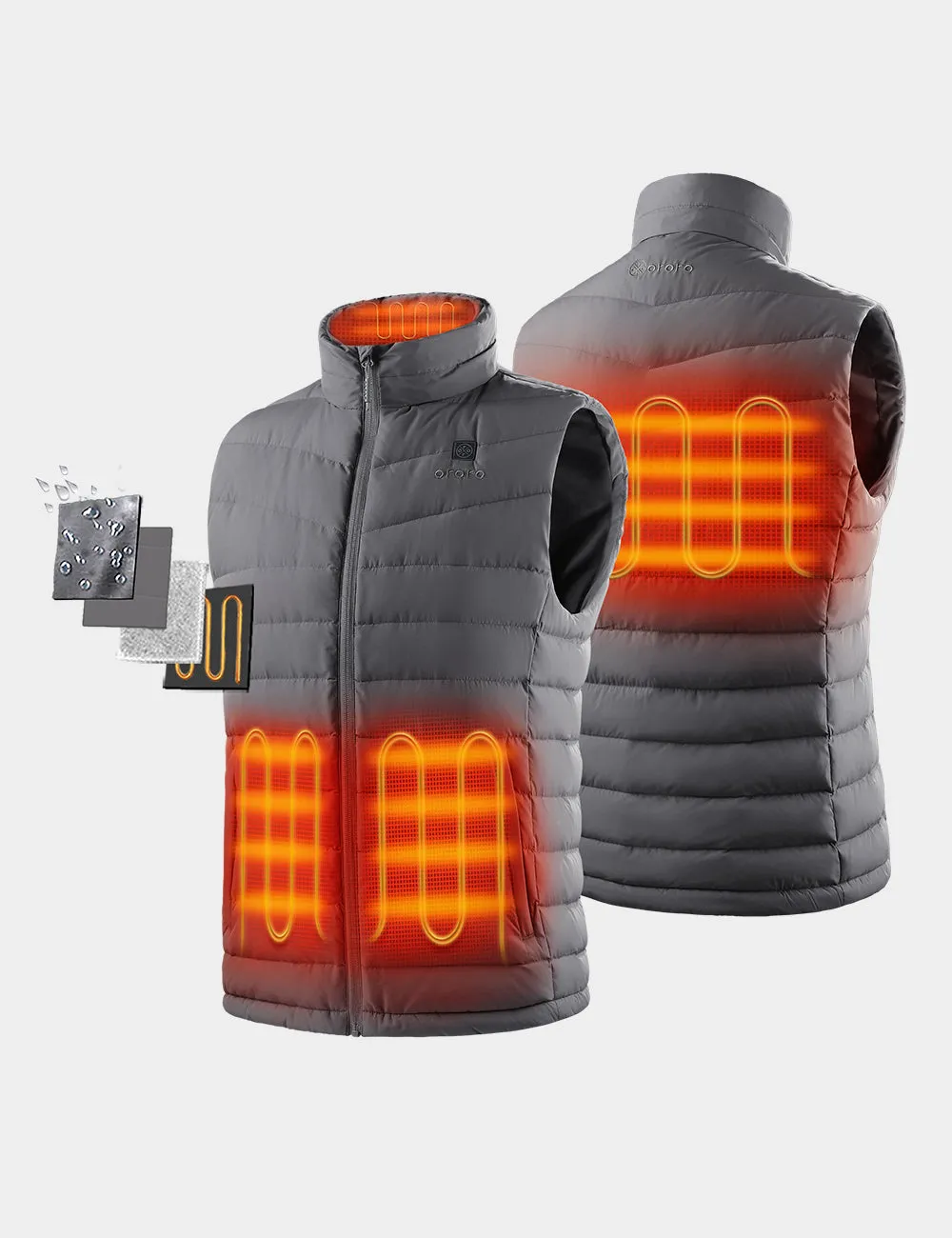 (Open-box) Men's Heated Lightweight Down Vest (Battery Set Not Included)