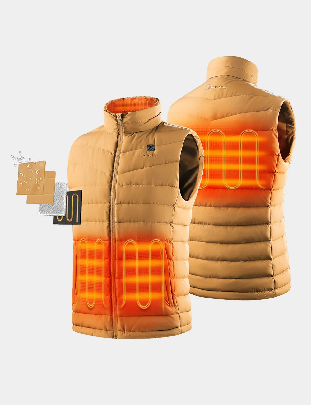 (Open-box) Men's Heated Lightweight Down Vest (Battery Set Not Included)