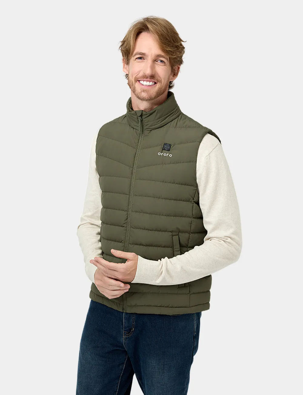 (Open-box) Men's Heated Lightweight Down Vest (Battery Set Not Included)