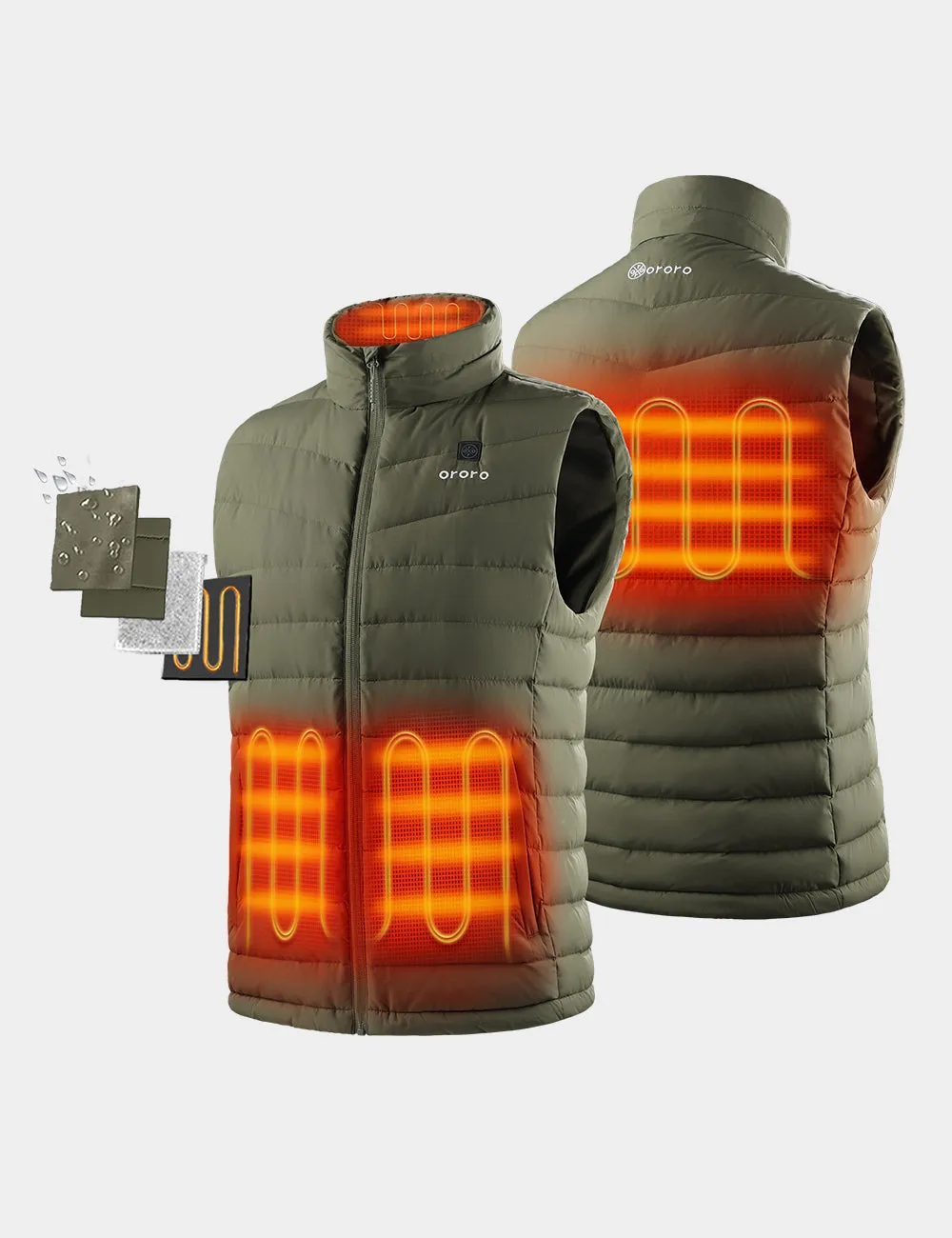 (Open-box) Men's Heated Lightweight Down Vest (Battery Set Not Included)