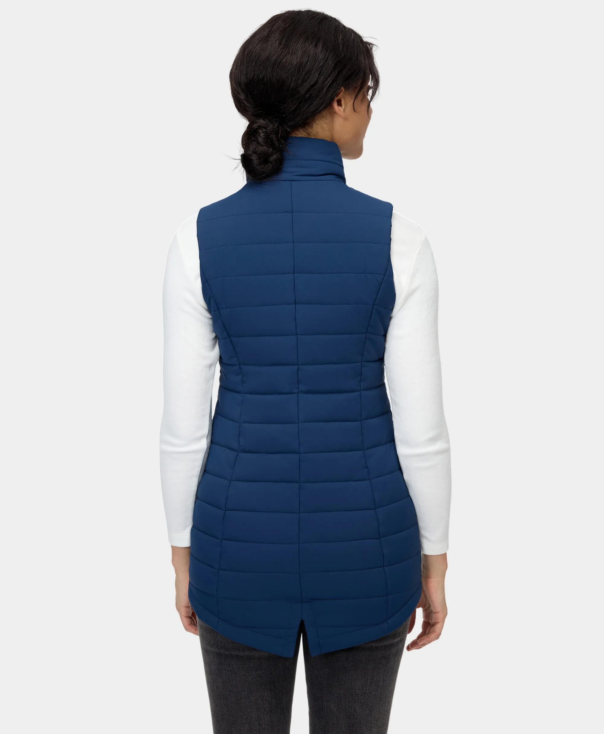 (Open-Box) "Tribeca" Women's Heated Long Puffer Vest (Battery Set Not Included)