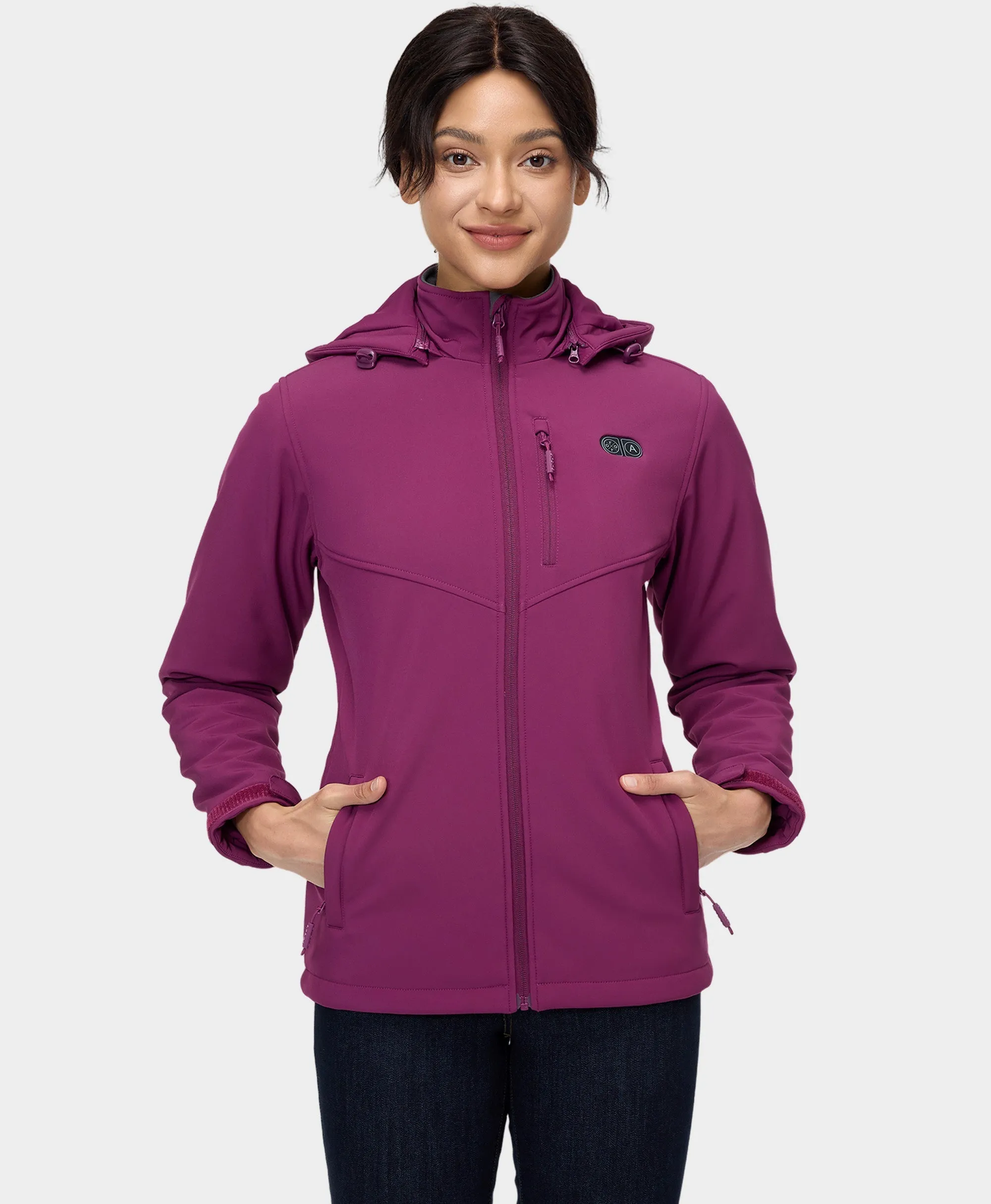 (Open-Box) Women's Heated Dual Control Jacket with 5 Heating Zones (Pocket Heating) (Battery Set Not Included)