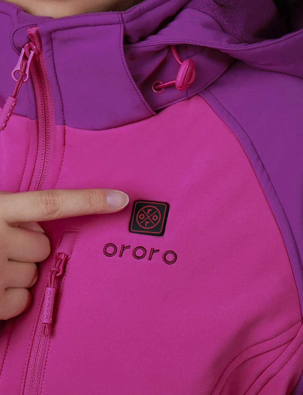 (Open-Box) Women's Heated Jacket - Pink & Purple/Gray (Battery Set Not Included)