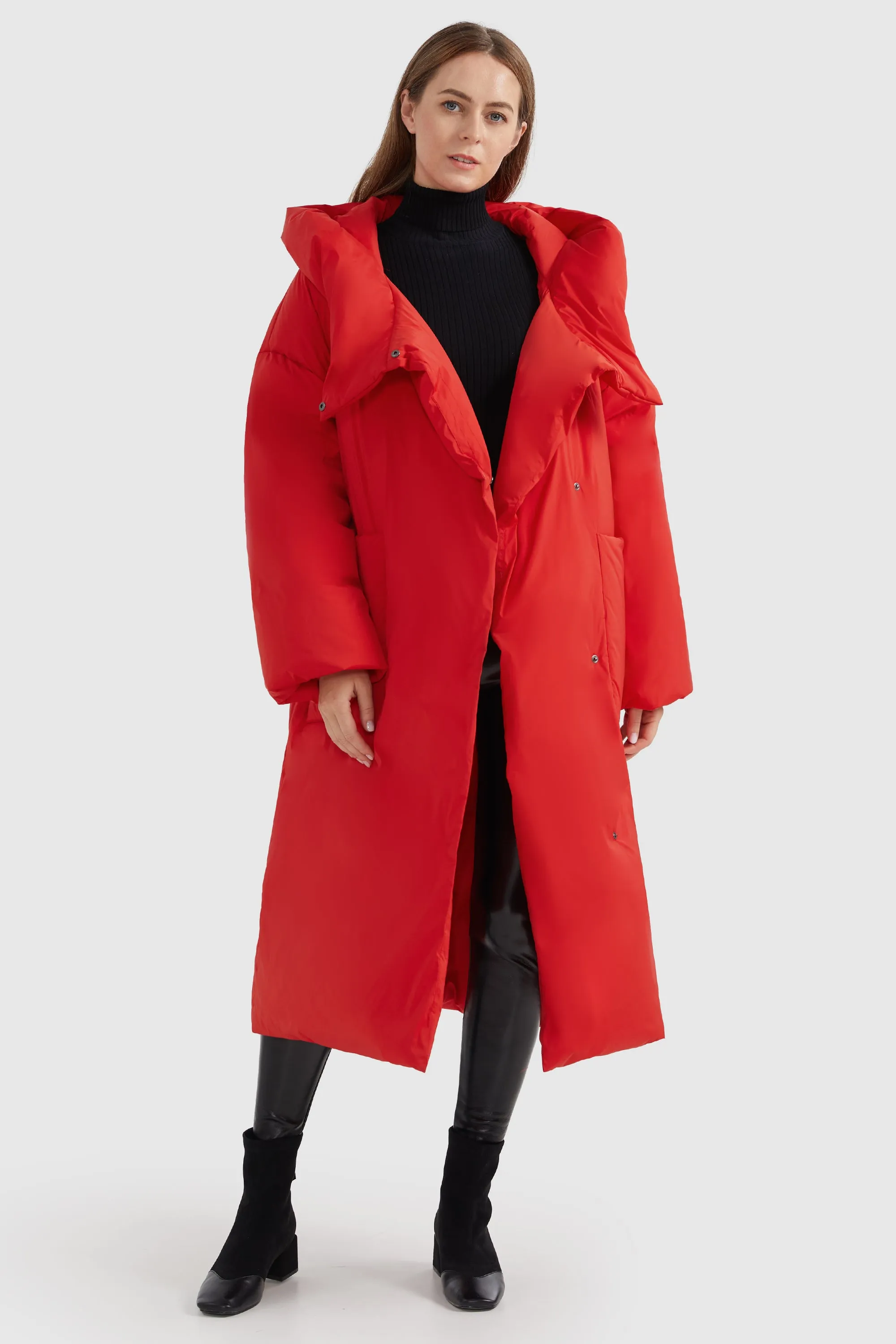 Oversized Long Puffer Down Coat with Hood