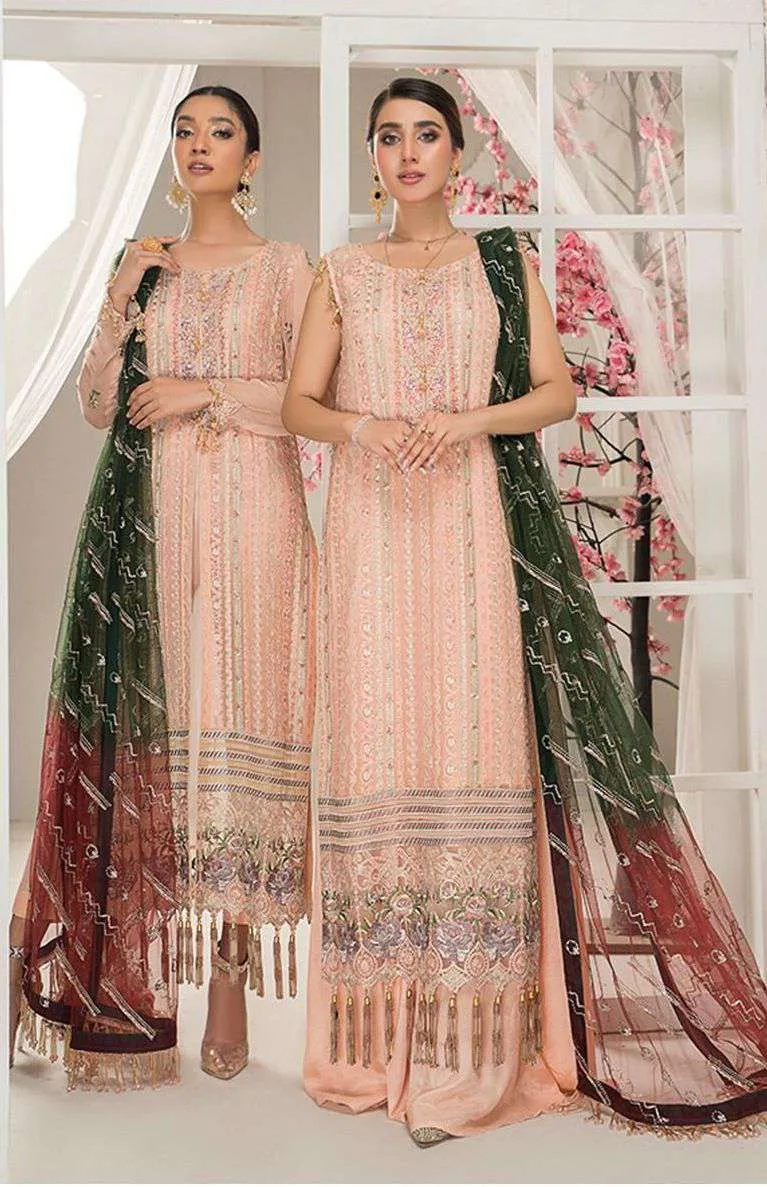 Pastel Long Embroidered Pakistani Suit