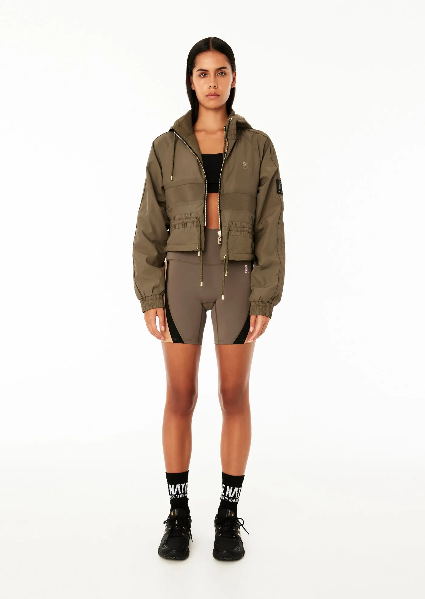 P.E Nation - Cropped Man Down Jacket in Khaki