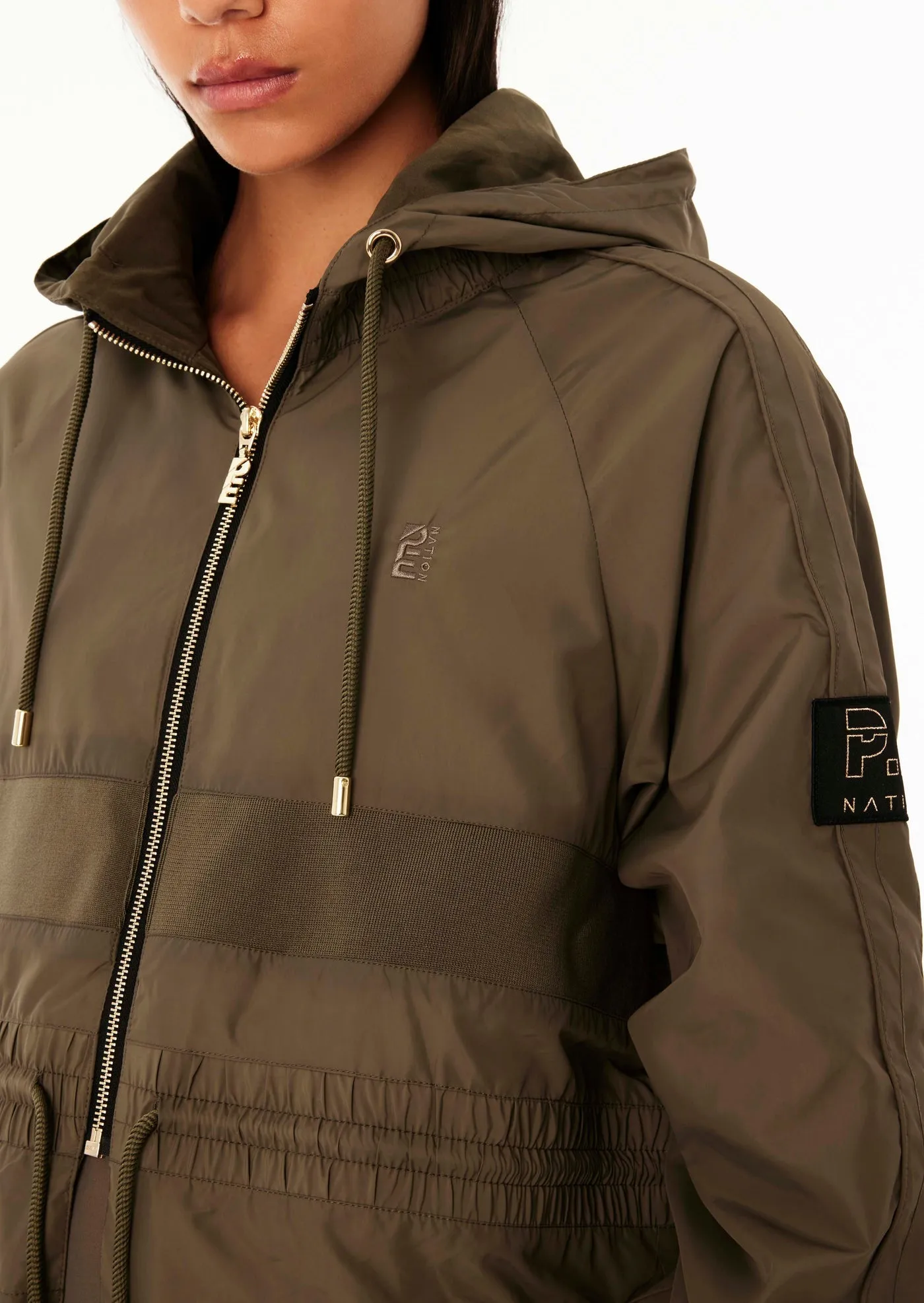 P.E Nation - Cropped Man Down Jacket in Khaki