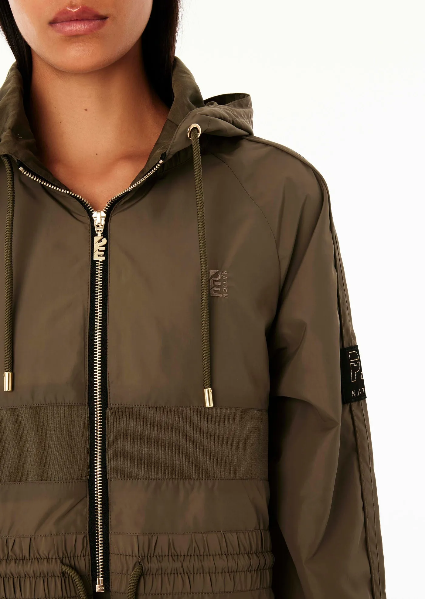 P.E Nation - Cropped Man Down Jacket in Khaki