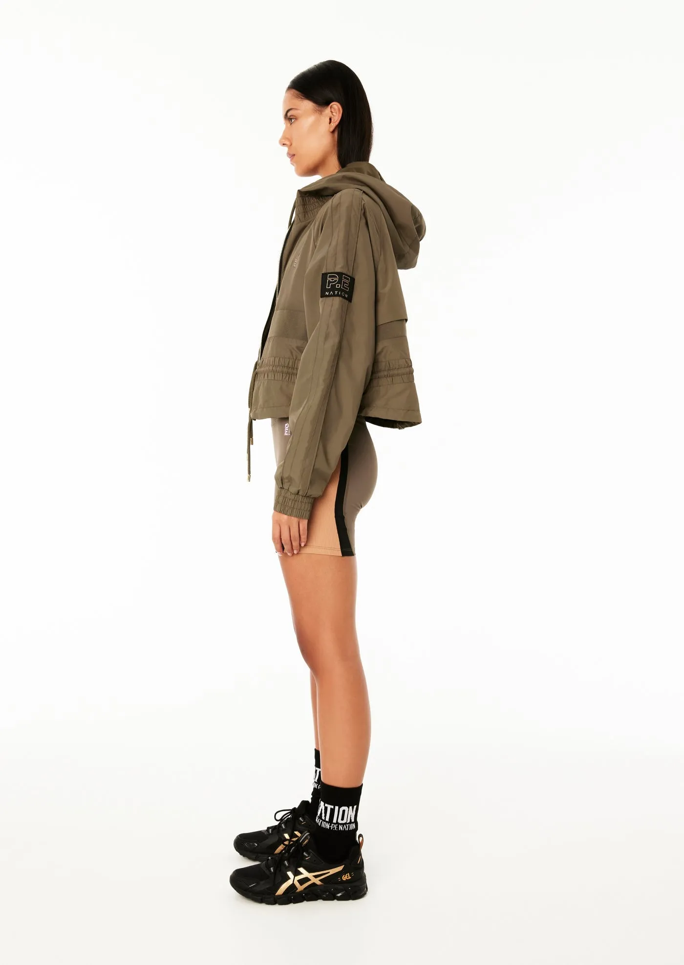 P.E Nation - Cropped Man Down Jacket in Khaki