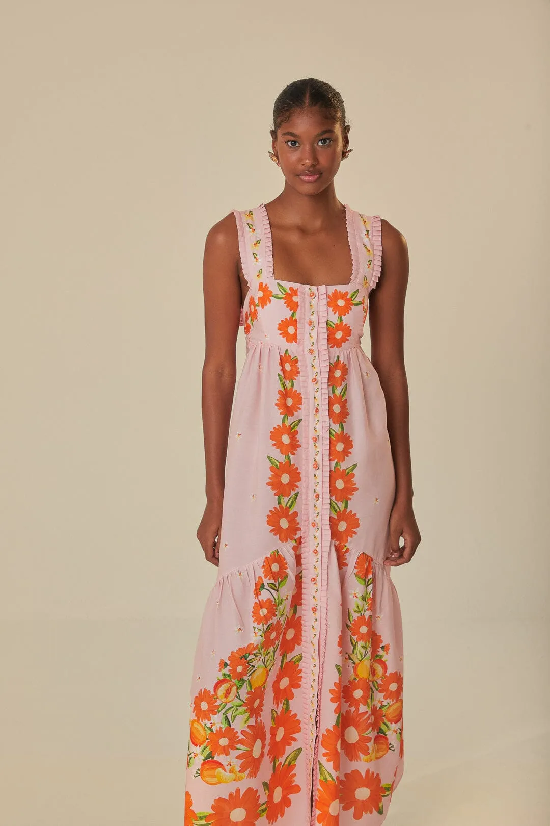 Pink Papaya Salad Maxi Dress