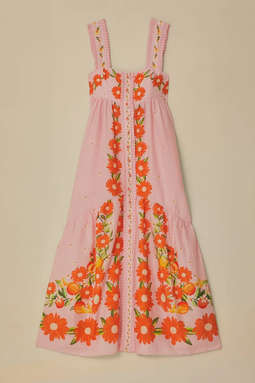 Pink Papaya Salad Maxi Dress