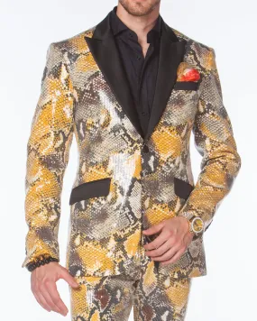 Prom Suit, Sequin Suit -  Python Gold - Mens - Fashion - Suits