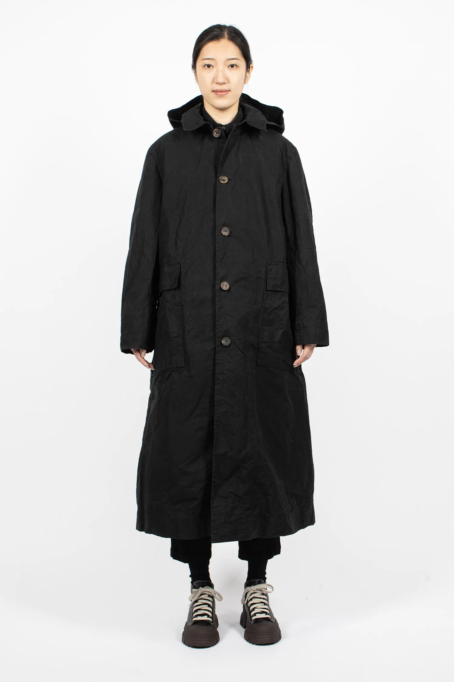 Rain Waxed Coat Selfcheck Black