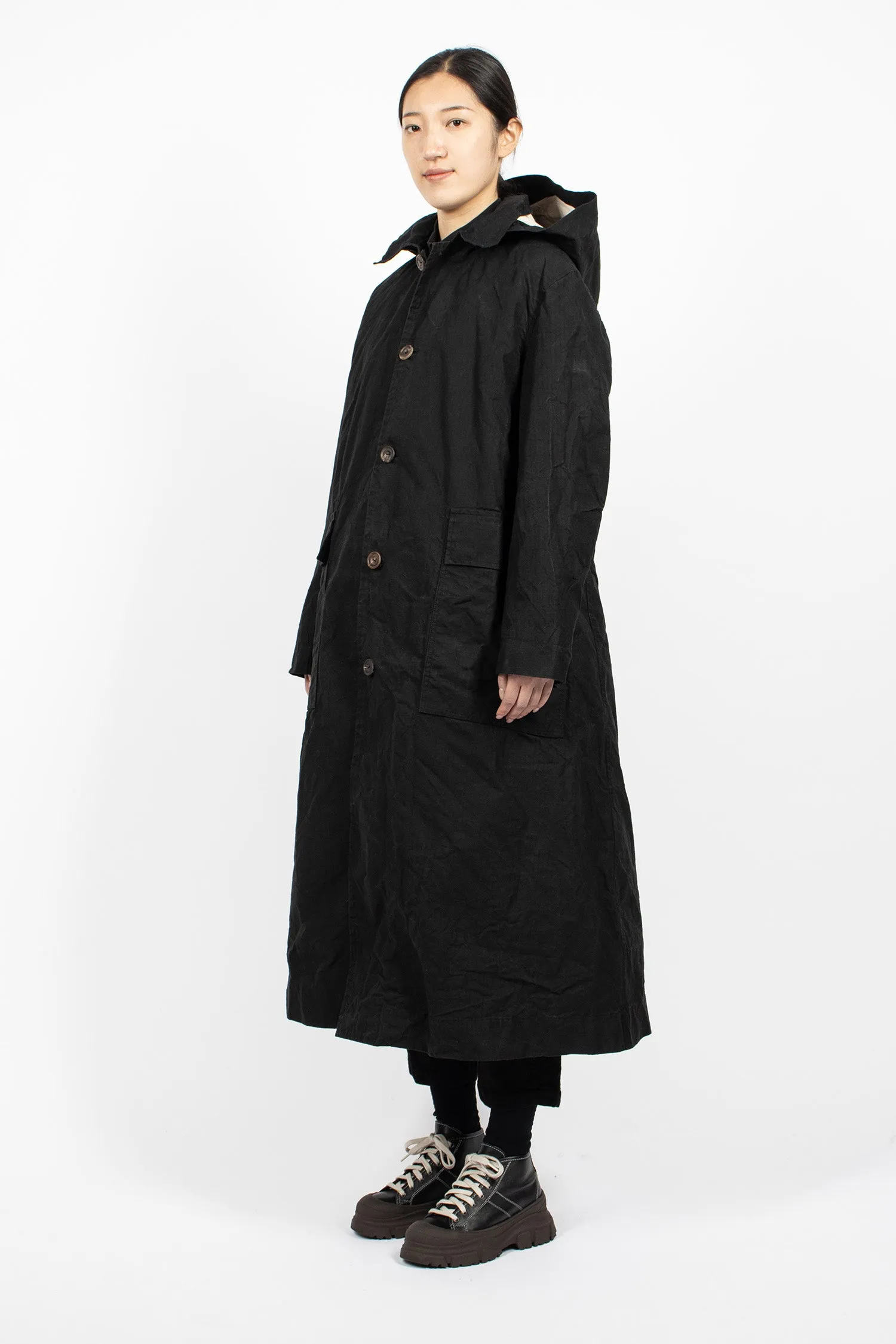 Rain Waxed Coat Selfcheck Black