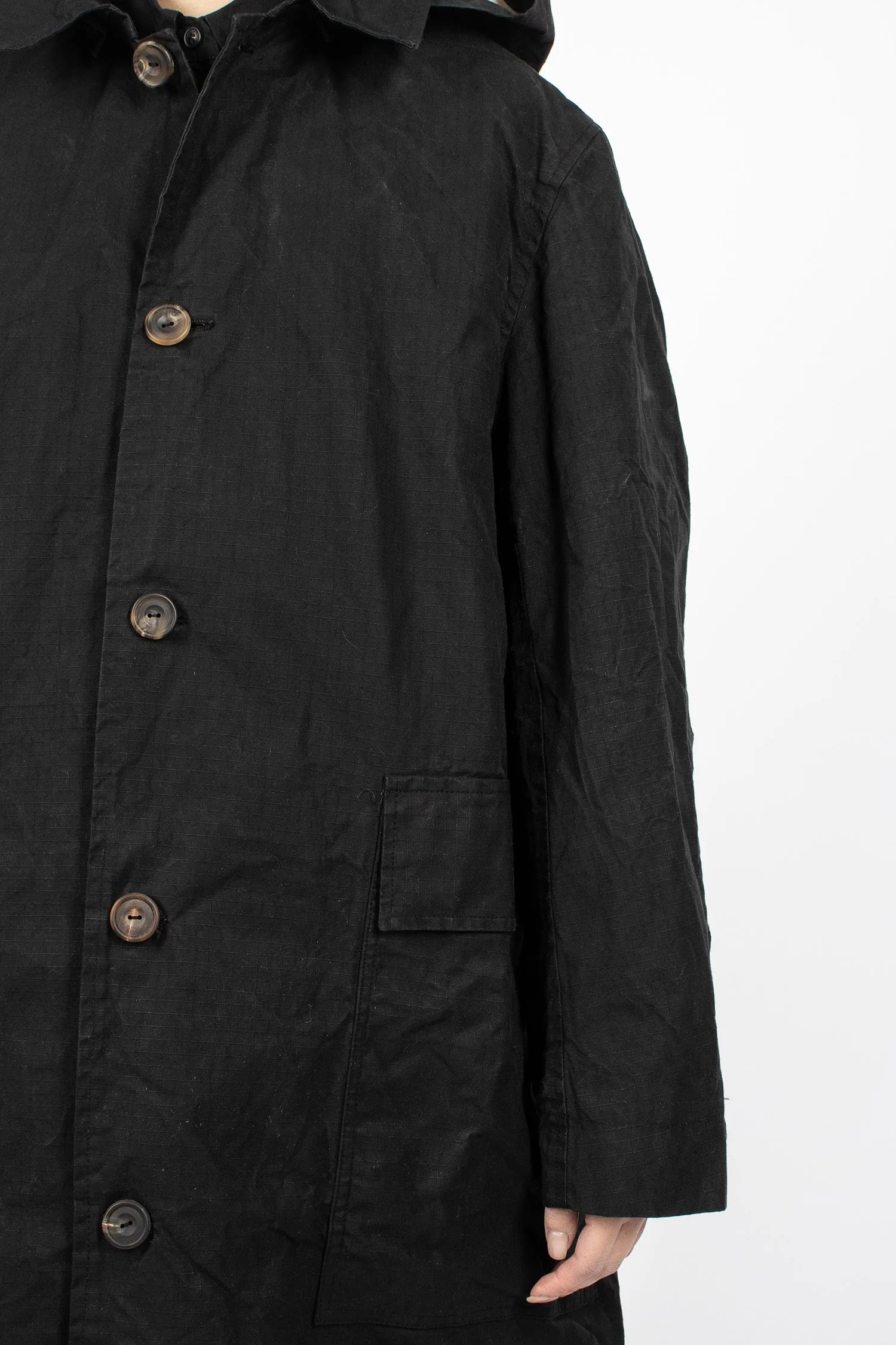 Rain Waxed Coat Selfcheck Black