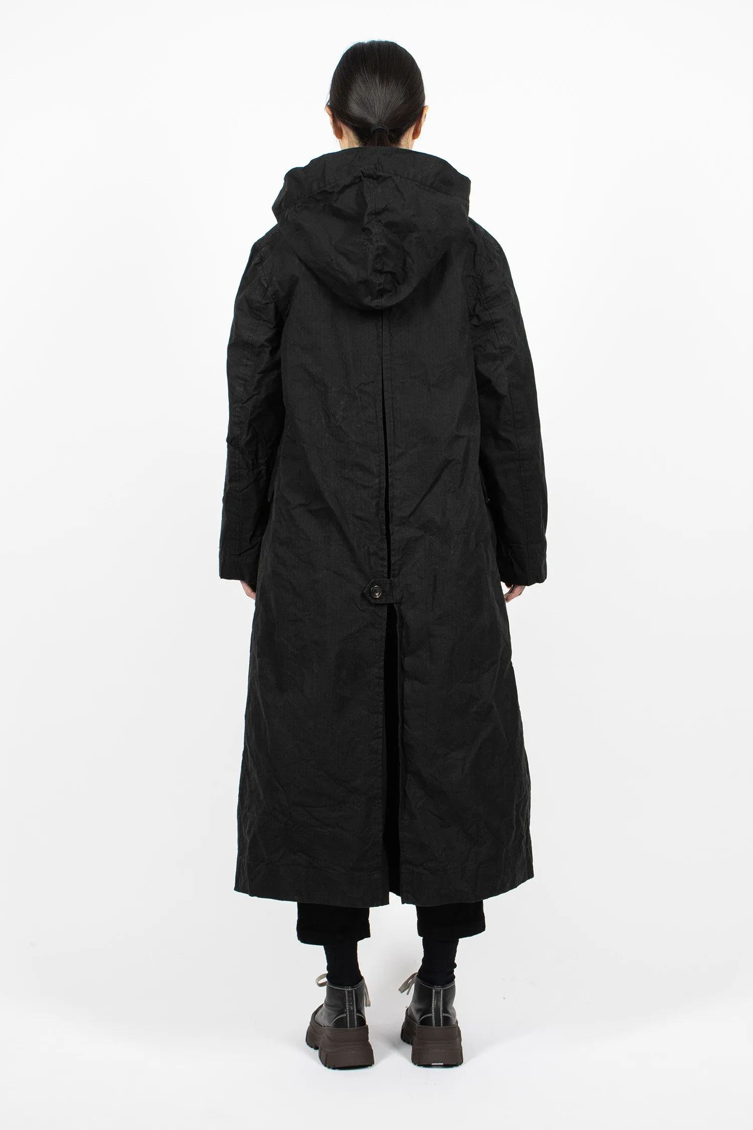 Rain Waxed Coat Selfcheck Black